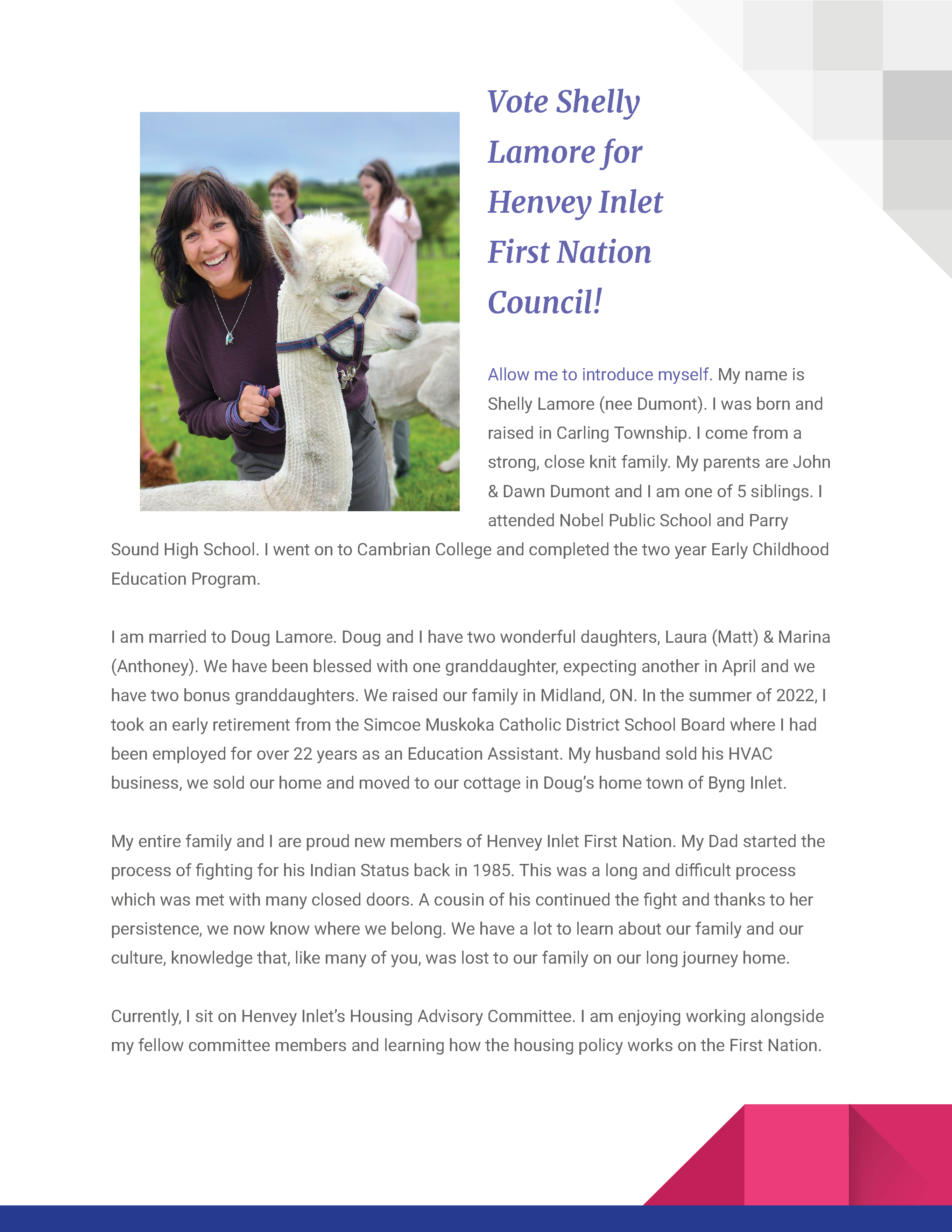 Nominees on Ballot Brochures - Henvey Inlet First Nation